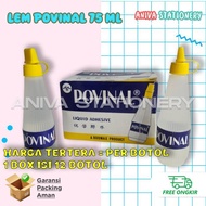 POVINAL Lem Cair 75ml Lem Slime Non Toxic Lem Kertas Anak Sekolah / Kerajinan Tube