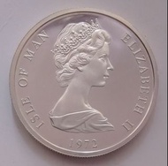 1972年英國曼恩島25便士精鑄紀念銀幣-倫敦鑄造
