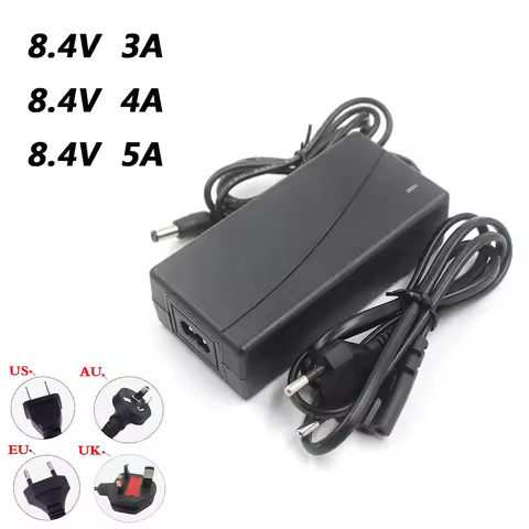 8.4V 3A 4A 5A Intelligence Lithium Li-ion Battery Charger for Lithium Polymer Battery Pack EU US UK