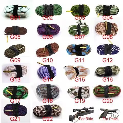 Gun Barrel Wipe Cleaning Rope 12 Gauge .308 Cal .223 Cal Caliber Gun Bore Brass Brush Cleaner for Hu