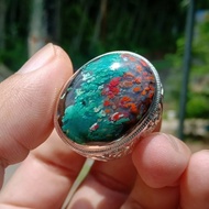 cincin batu akik asli natural pancawarna garut rande merah cabai kir