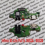 Flexible Charger Board Hf full ic Infinix S5 Lite X652A Original X652B/ with IC + Infinix s5lite mic
