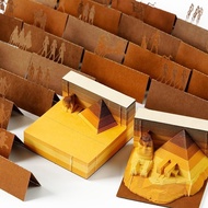 HOT DEAL3d Stereo Note Paper  Creative Sticky Notes Ancient Style Architecture Forbidden City Egypti