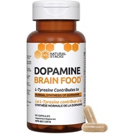 Natural Stacks Dopamine Brain Food Supplement - L-Tyrosine Contributes to Normal Synthesis of Dopami