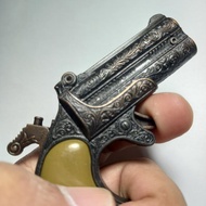 pistol doblis besi gantungan kunci besar diecast metal jadul antik