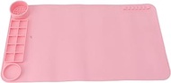 Silicone Painting Mat, Paint Mats for Kids, Pink, 19.7in Long 11in Wide with Dividers Design, Heatproof, Antislip Just Messing Silicone Art Mat for DIY Art Painting