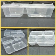 1200FC 4 Compartment PP Lunch Box with Dome Lid (50 Sets)