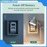 [prosperrise] Programmable Digital Timer Switch 220V 30A 16 ON/OFF 24hr 7 Days Weekly Relay for Offi