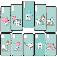 Huawei Y7A Y6P Y6 2019 2018 Y62018 Y62019 Nova 7 SE Soft Casing Cover GG-EC113 Happy cartoon tooth and dentist Phone Case