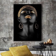 Black D African Woman  Painting On Canvas Posters and Prints Scandinavian Wall Art Picture For Livin