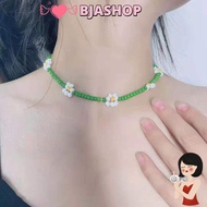 BJASHOP Flowers Beaded Necklace, Daisy Colorful Clavicle Necklace, Fashion Adjustable Artificially W