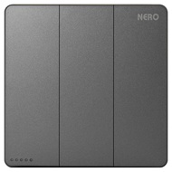 X21031GR Triple Switch 3 Gang 1 Way Casa X2-Grey Nero