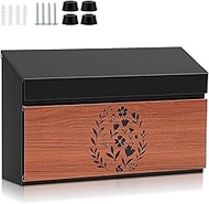 Wall Mount Mailbox Large Capacity Mailbox for Outside 15.75" x 9.84" x 4.33" Galvanized Steel Rustpr