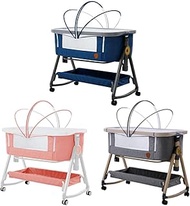 2023 Baby Crib, Foldable, Can Be Used for Long Times, Pet Use, Baby Crib, Compact, Foldable, Easy to Carry, Cradle, Mattress Included, Newborn, Includes Casters, Fixed Belt, Frog, Stopper