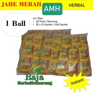 MERAH Amh Red Ginger AMH Instant Herbal Packaging 1ball Contents 20 240sachet 1carton100% Original Wholesale Instant Drink Red Ginger Honey Milk Ginseng Black Seeds Rheumatism Fever Pegel Scientific Cold Gout High Blood Cholesterol