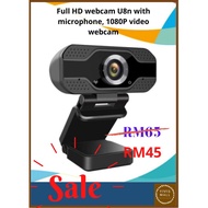 Full HD webcam U8n with microphone, 1080P recording professional video webcam