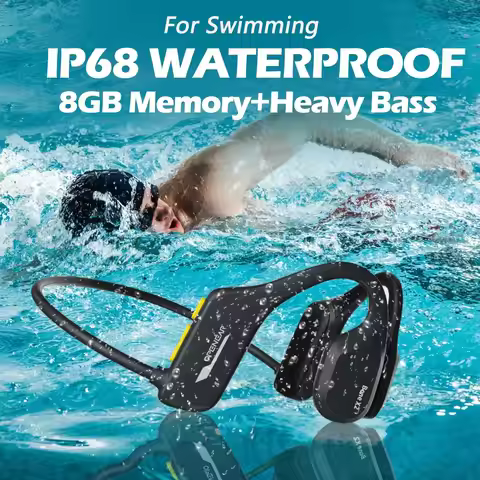 BoneX2 8GB Storage Swimming Headphone IP68 Waterproof Bone Conduction Headset Open Ear Wireless BT 5