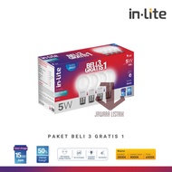 LED BULB IN-LITE INLITE INB007 3 FREE 1 5W 5 W WATT WITH WARRANTY