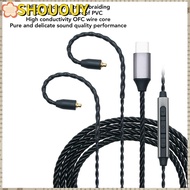 SHOUOUY 4-Strand Braided Upgrade Cord, Built In Microphone 120cm / 47.24in MMCX to Type C Headphone 