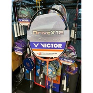 VICTOR 4U Drive X 12 | DX-12 Legendary Wood Badminton Racket With Strings And Free Grip.