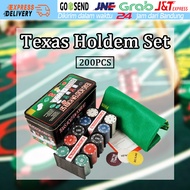 200PCS/Set Texas Holdem Poker Game / Mainan Kartu Poker / Casino Game Set Texas Holdem Chips - Kartu