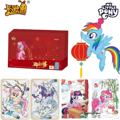 KAYOU Authentic New My Little Pony Cards Lucky Charm New Year Gift Box Standee Cards Anime Merchandi