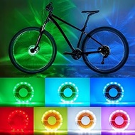 DAWAY A16 Plus USB Rechargeable 7-Color LED Bike Wheel Lights (2-Tire Pack) with Motion Sensor & Dis