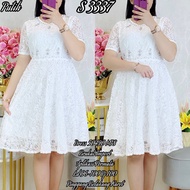 3337 00 Premium White Brocade Dress App Permata M18