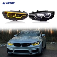 HETOP F32 Headlights 2013-2019 Dual Color IKON V2 Yellow and White DRLs 4 Series F36 F80 M4 F82 Asse