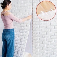 1 Roll 10m 3D Foam Wall Sticker With Brick Pattern Design, Peel-And-Stick Wallpaper, 19.69 In X 393.