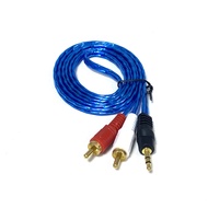 ถูกที่สุด! สาย 2RCA-1TR Stereo หัวทอง แบบใส ยาว 1.5 เมตร แพ็คถุงละ 1 เส้น สาย 1 ออก 2  สาย AV 3.5 mm