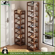 Mr.Bamboo Shoe Rack Bamboo Shoe Shelves 3/5/7/9 Layers Shoe Organizer Shoes Storage Floor Rack