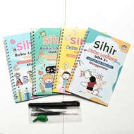 4 Sets of Magic Books for Early Childhood Education / 3D Writing Books / Preschool Learning Books