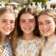 Sheet Easter Makeup Tattoo Stickers Egg Face Bunny Stickers Colorful Flag Cute Stickers O9w6