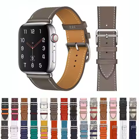 Leather Watch Straps for Apple Watch band 46mm 44mm 49mm 45mm 42mm 40mm 38/41mm bracelet iWatch seri
