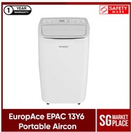 EuropAce EPAC 13Y6 Portable Aircon. 13,000 BTU. Powerful Cooling Capacity. Dual Motor. Rotary Compressor.