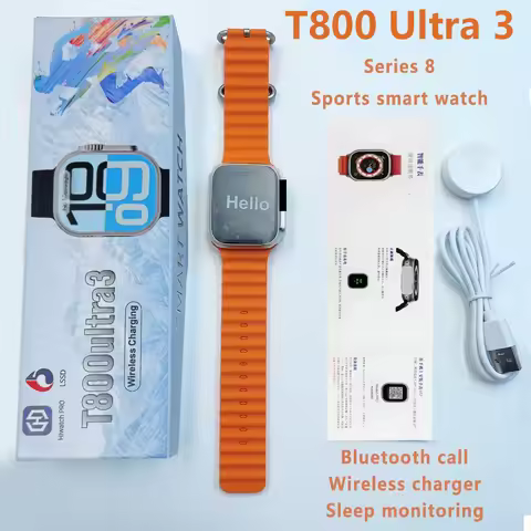 New T800 Ultra 3 Smart Watch Men Women Series 8 1.99" AMOLED Screen Heart Rate Sport Waterproof IWO 