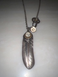 鷲見太郎銀色羽毛吊墜項鍊set