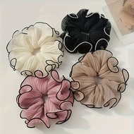 3pcs Set of Elegant Pleated Hair Ties for a Stylish Half-Up Bun Perfect for a Fashionable Look VECI_