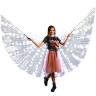 Illuminated Veil Angel Wings Adult Size Fairy Wings - Festival Angel Costume & Rave Cosplay Outfit