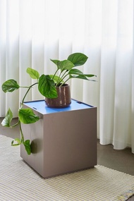 預購【021912】流行色可儲物邊几(藍) 置物箱 收納箱