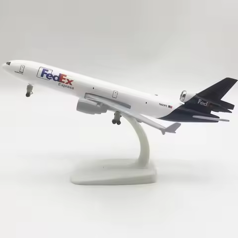 scale aircraft 20cm Air Fedex Express MD-11 Diecast Alloy Metal Airplane Model With Wheels Landing G