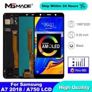 6.0" Super AMOLED For Samsung Galaxy A7 2018 LCD SM-A750F A750 Display Touch Screen Digitizer Displa