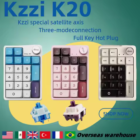 Kzzi K20 Mini Keyboard Keypad Three Mode Bluetooth Wireless Gasket Mechanical Keyboard Accessory For