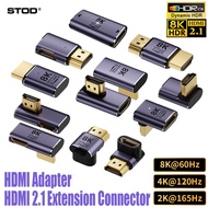 STOD HDMI Connector Extender HDMI Cable Splitter Adapter Extension Elbow Converter 90 270 Degree Right Angle L shape Female Male 8K 60Hz 4K 2K HD Video Adaptor Lshaped Angled Upwards Downwards for PC Laptop Monitor TV Projector KVM Display Extend