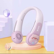 ชาร์จUSB ปรับลมได้ 3 ระดับ พัดลมพกพา พัดลมห้อยคอ พัดลมห้อยคอ ไม่ต้องถือ ออกแบบการ์ตูน