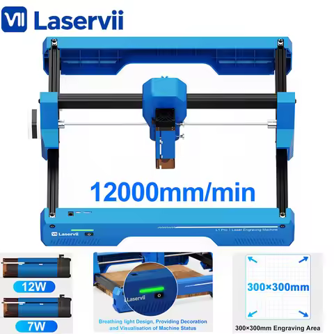 Laservii L1 Pro 7W/L1 Pro 12W Laser Engraving Machine 300x300mm Laser Engraver Support APP for Wood 