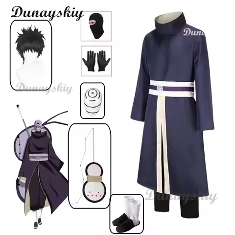 Obito Cosplay Full Outfit with Wig Resin Mask Shoes for Adult Halloween Carnival Party