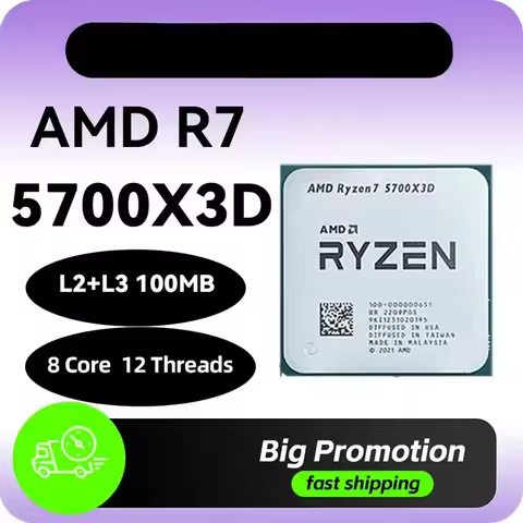 BBAMD Ryzen 7 5700x3d CPU 3 GHz AM4 Processor R7 5000 Serie 8 Core 16 Thread 3.0 GHz Socket AM4 105W