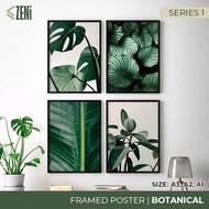 ZENi BOTANICAL Framed Poster | A3 A2 A1 Greenery Series Poster Frame Wall Art Decor